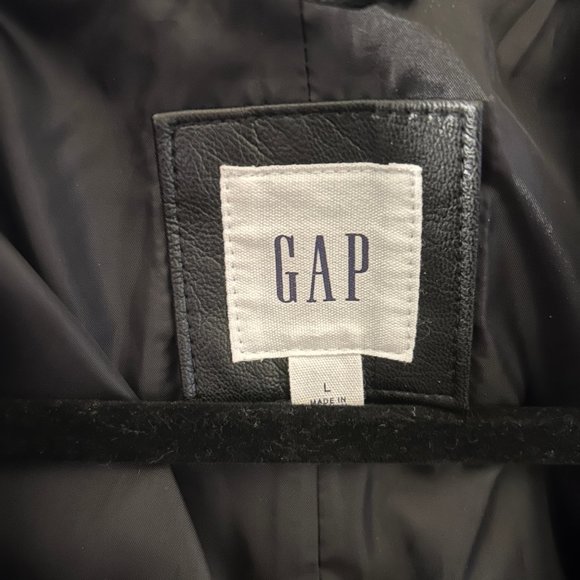 Gap Faux Leather Moto Jacket Large - Picture 2 of 11